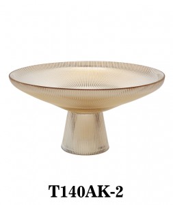 Handmade Luxury Glass Dessert  Bowl Cake Stand with Pedestal in Smoky or Amber color T140AK for table/party/events