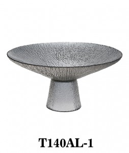 Handmade Luxury Glass Dessert  Bowl Cake Stand with Pedestal in Smoky or Amber color T140AL for table/party/events