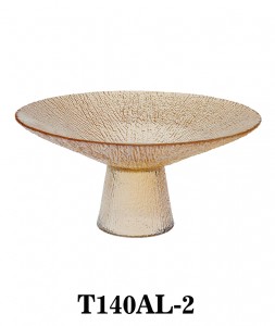 Handmade Luxury Glass Dessert  Bowl Cake Stand with Pedestal in Smoky or Amber color T140AL for table/party/events