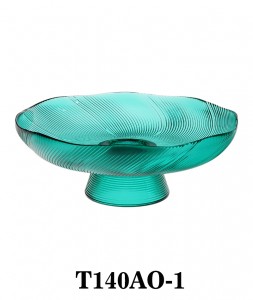 Handmade Luxury Glass Dessert  Bowl Cake Stand with Pedestal in Green color T140AO for table/party/events several sizes available