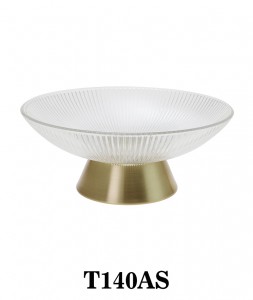 Handmade Luxury Clear Glass Cake Stand with Metal Pedestal T140AS for table/party/events