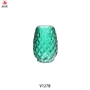 Home Glassware DELI Wholesale Round Large Coloured Glass Vase for FlowersV127B
