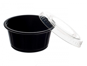 Hot sale disposable plastic take away sauce cups tasting drinking thickened clear plastic cups with lid